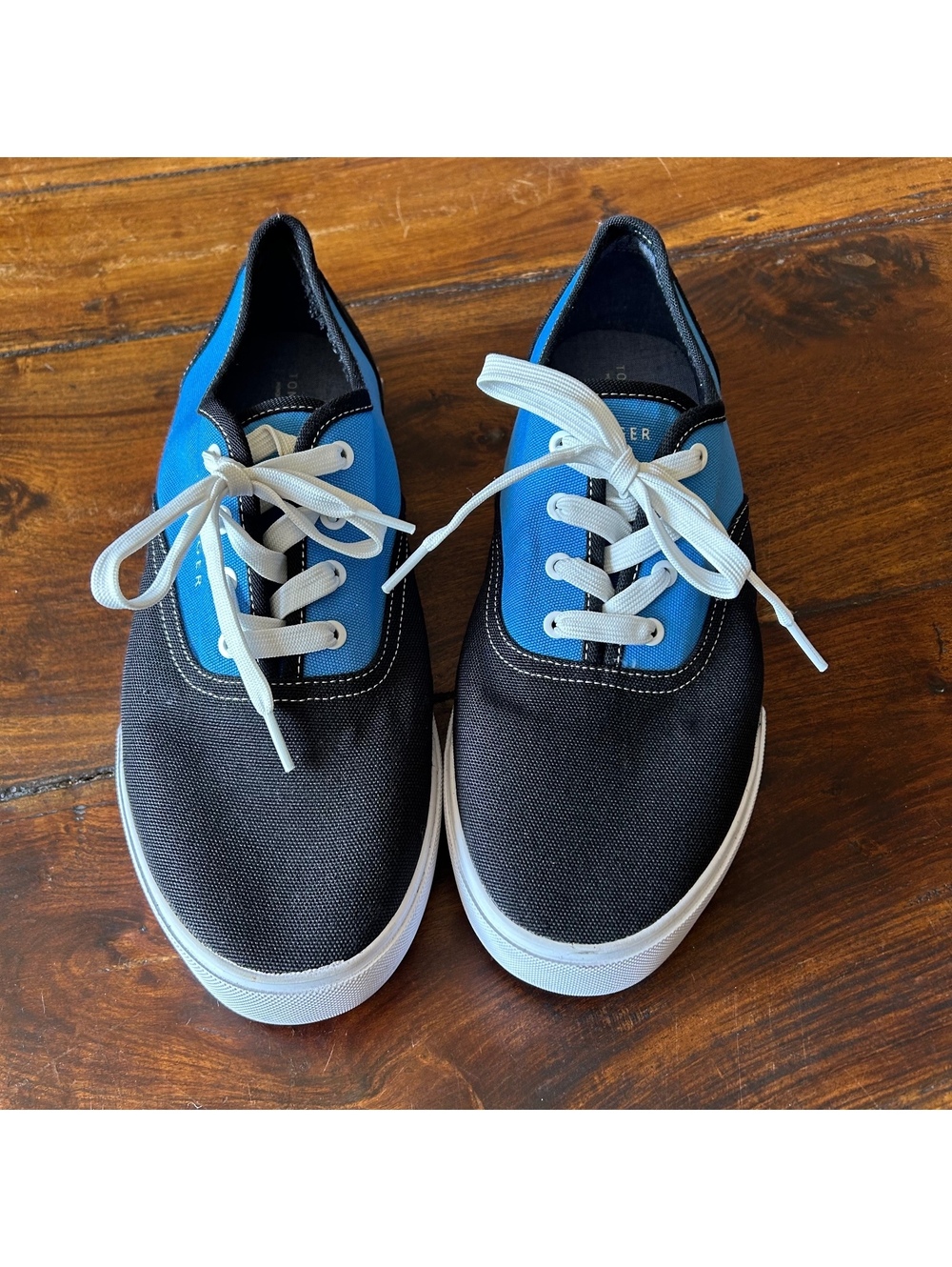 Tommy Hilfiger Men's Ralem Sneaker Size 12 Blue & Black Canvas Memory Foam